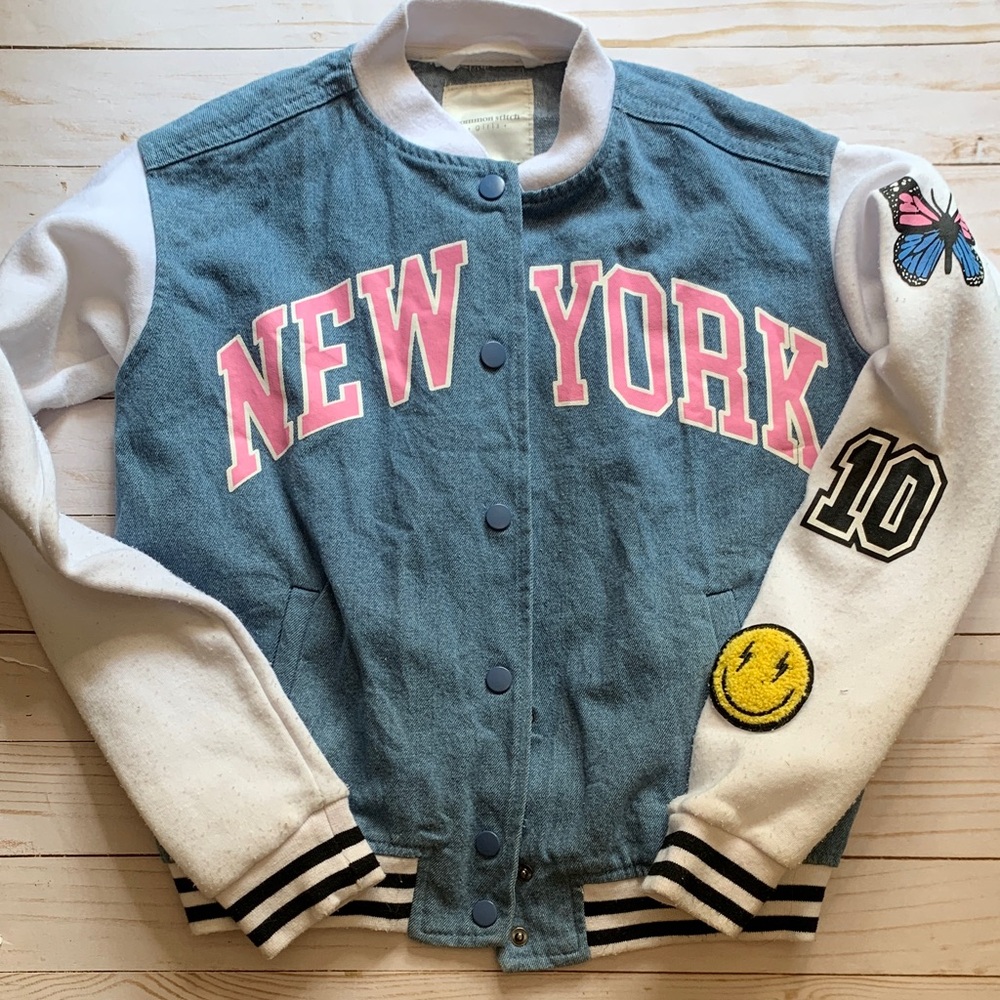 Kids Denim Jacket with New York Print